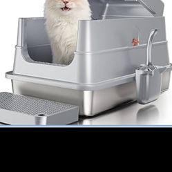 Fusblom Stainless Steel Cat litter Box and carrier. 