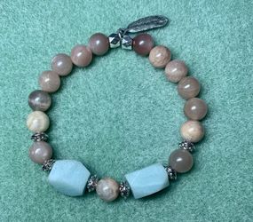 Amazonite & Sunstone Gemstone Bracelet