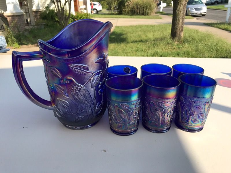 Contemporary Carnival Glass Water Sets and Pitchers