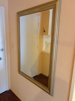 LARGE GOLD FRAMED  MIRROR – 51” x 37” – ELEGANT STATEMENT MIRROR