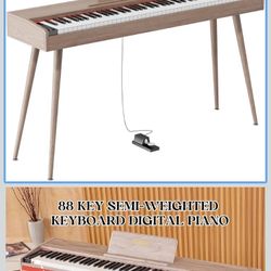 88 Key Semi-Weighted Digital Piano light wood finish