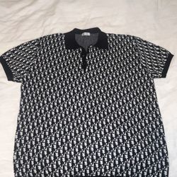 Men's Dior Oblique Cotton Jacquard Polo Shirt With Receipt!