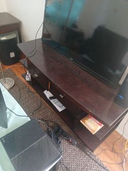 Solid Wood TV Stand& Twin Memory foam Mattress with Frame $100