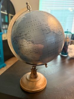 Decorative World Globe on Wooden Stand