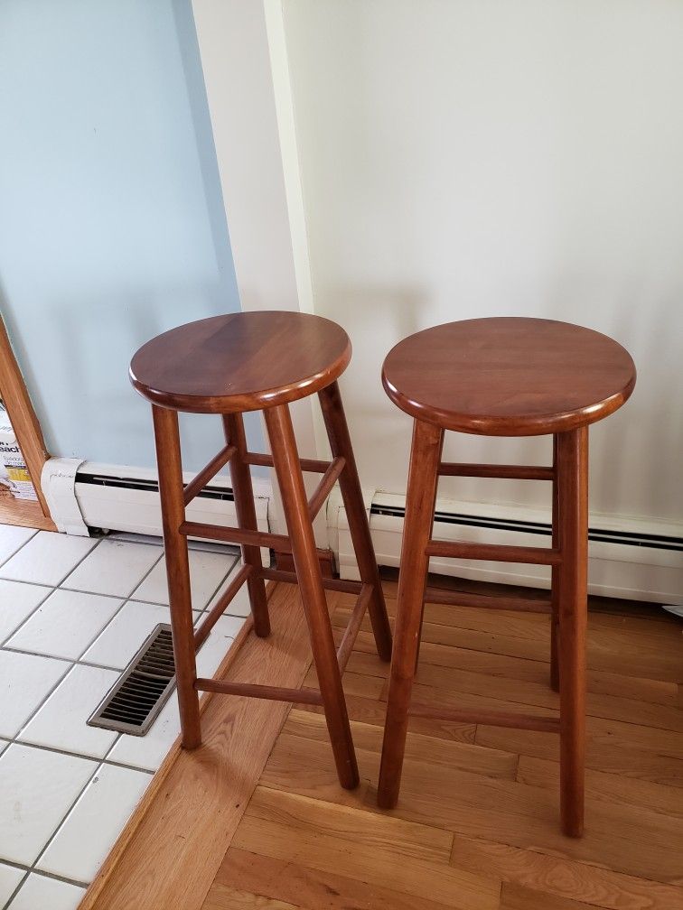2 Bowns Bar Stools 30 1/2" Tall  With Small Scratch On The Top Of One