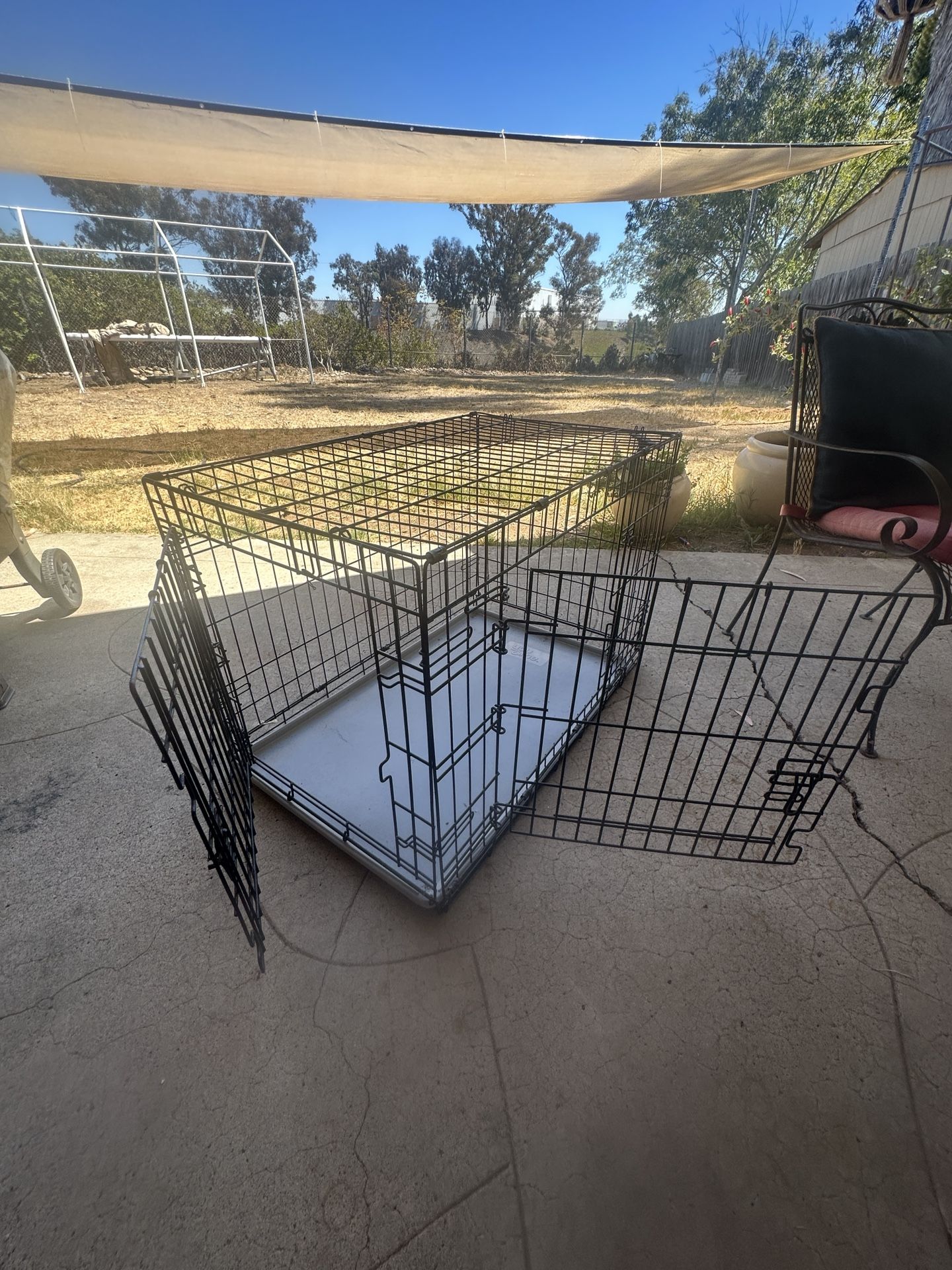 2-Door Folding Dog Crate Kennel 