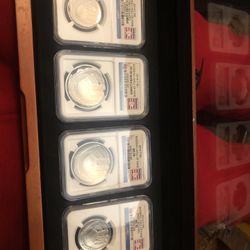 2014 50c & $1 Baseball Hall Of Fame Early Releases NGC MS 70