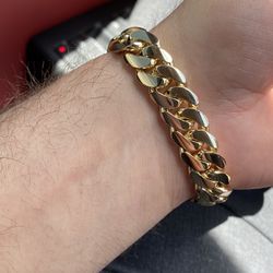 12mm 14k Gold Over 999 Pure Silver Handmade Cuban