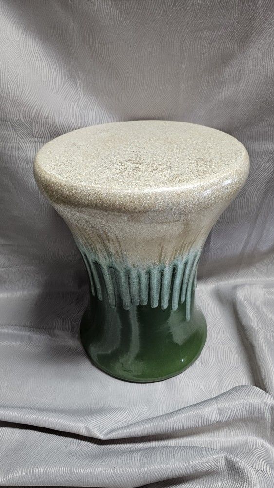 Glazed Ceramic Accent Table Green Threshold