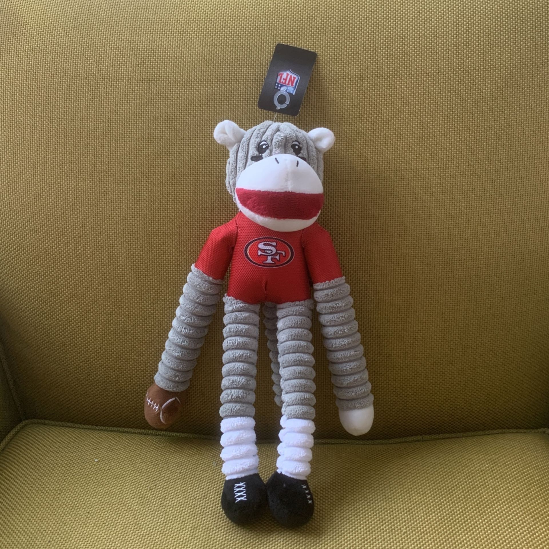 SF 49ers team sock monkey pet toy