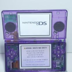 ⭐️ NEW ! No Charging Cables, Nintendo DS Lite Transparent Clear Purple Handheld System