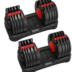 FitRx SmartBells Set, Pair of Quick Select Adjustable Dumbbells, 5-52.5 lbs.