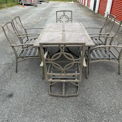 Beautiful Hampton Bay Aluminum Patio Set Large Table and 6 Chairs **
