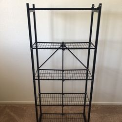 5-Tier Black Foldable Steel Shelves