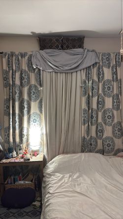 2 Mandala cotton curtains with blackout liner