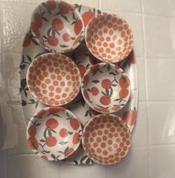 Opalhouse Bamboo Melamine Bowl Set, Fruit Pattern, BPA-Free, Dishwasher Safe