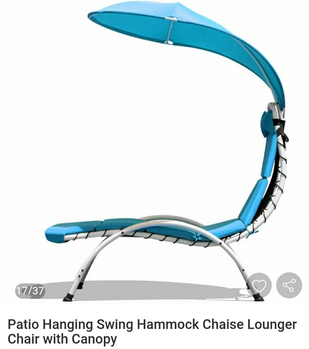 Patio Hanging Swing Hammock Chaise Lounger Chair with Canopy