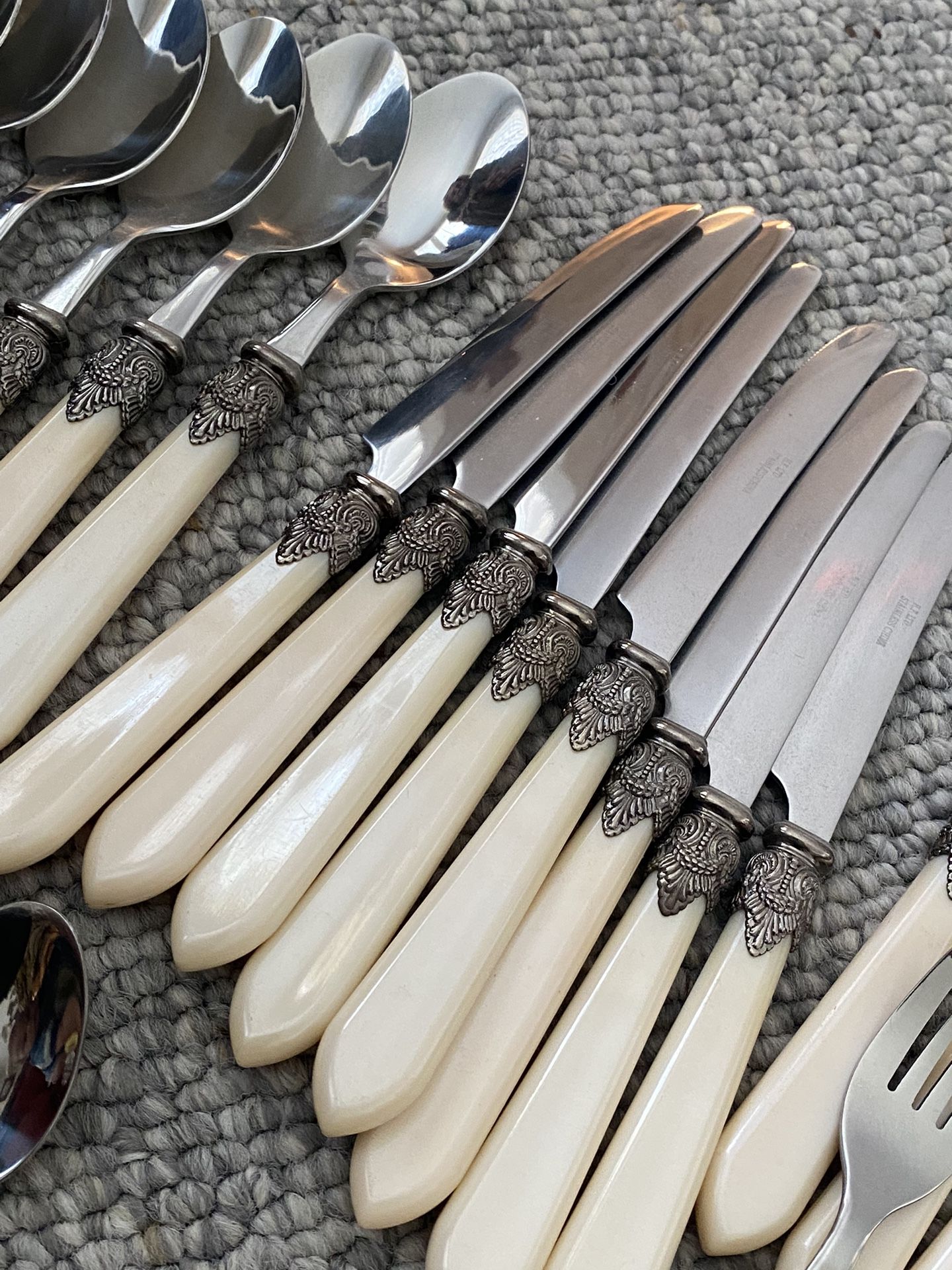 Vintage Faux Ivory Stainless Silverware