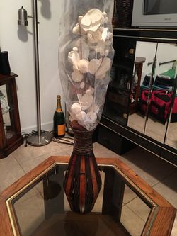 Bamboo vase with artificial flower
