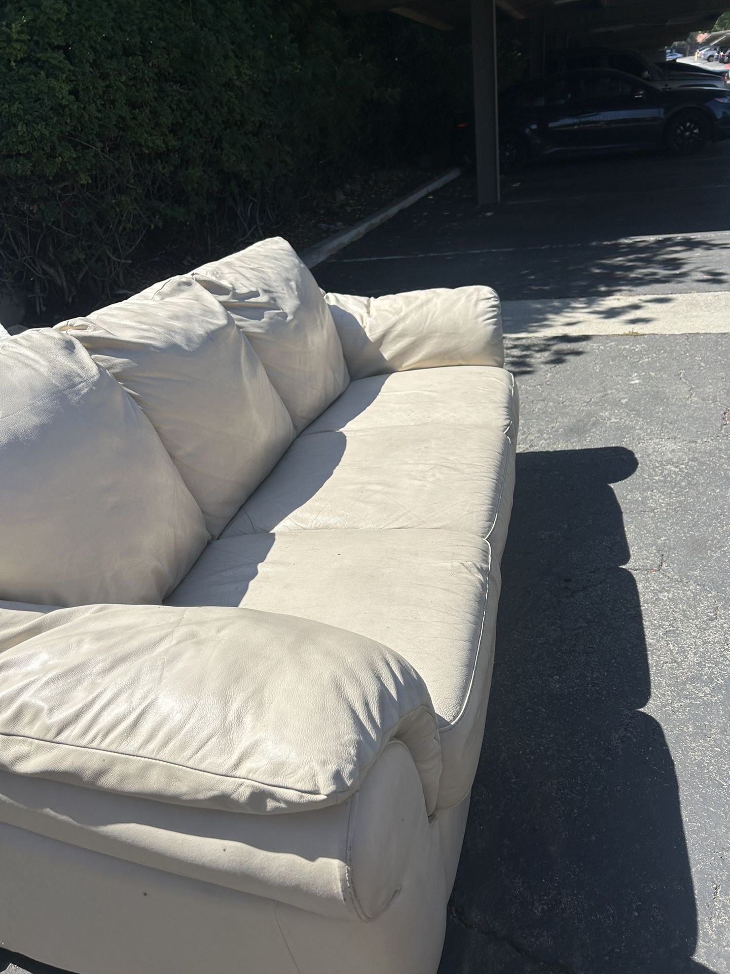 white leather couch
