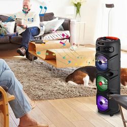 E478 $150  [Wireless Party Karaoke Speaker] 4000W Portable Speaker - HD Loud Sound Wireless Speaker with Wired Mic