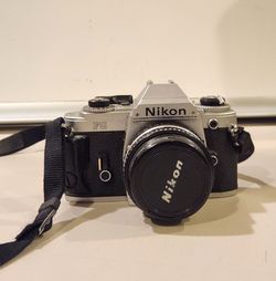 Vintage Nikon FG 35mm Film SLR Camera + Nikon Lens & Strap