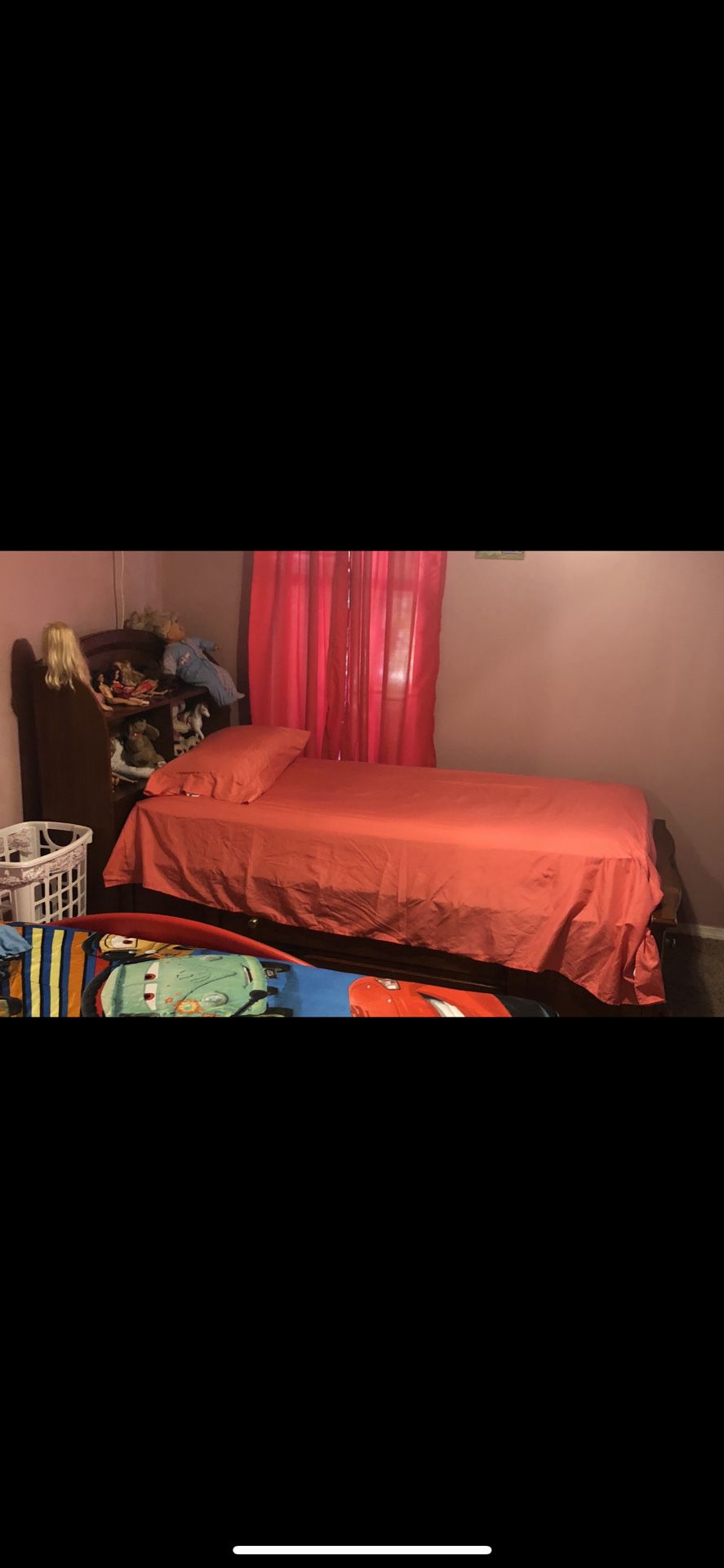 Kids Twin Bed With Cabinet 🗄 And Mattress 