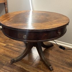 19th Century Mahogany Imperial Regency Wooden Drum Ocasional Table