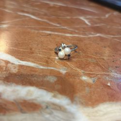 10 Sapphire, And Pearl Women’s Ring
