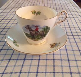 Regency made in England bone china tea cup/saucer Canadian Royal Mounted design