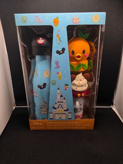 Disney Stainless Steel Water Bottle with Bottle Toppers Set