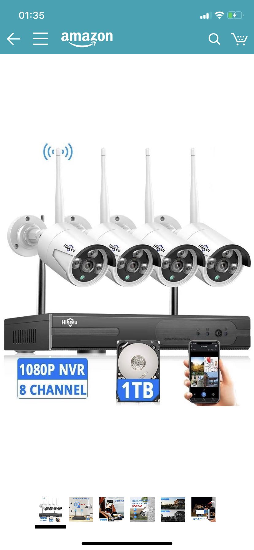Wireless Security Camera System with 1TB Hard Drive with One-Way Audio, 8 Channel NVR 4Pcs 1080P 2.0MP Night Vision WiFi IP Security Surveillance Cam