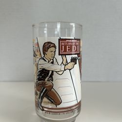 Vintage Star Wars Han Solo Burger King Coca Cola Drinking Glass Cir. 1983  Complete your set! Awesome collectible!  Return of the Jedi  