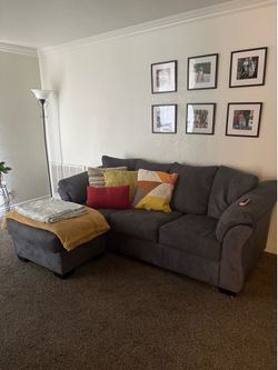 Grey L couch