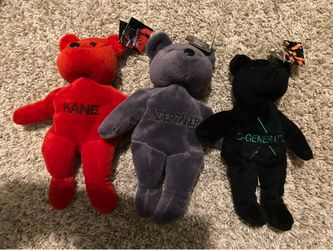 Vintage 1999 Titan Sports WWF Attitude Bear Plushes Figure LOT OF 4