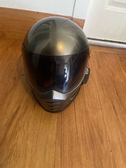 Biltwell motorcycle helmet with sena bluetooth headset