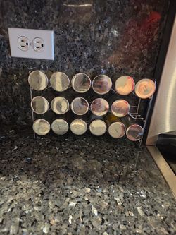 Spice Rack + Spice Jars (17 Total)