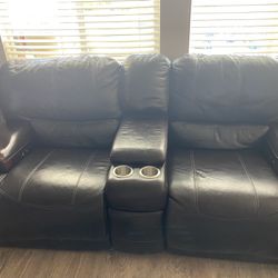 Power Reclining Faux Leather Loveseat