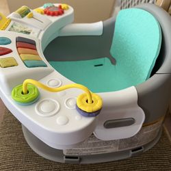 Infantino Music & Lights 3-in-1 Discovery Seat and Booster - Convertible, Infant Activity and Feeding Seat with Electronic Piano for Sensory Explorati