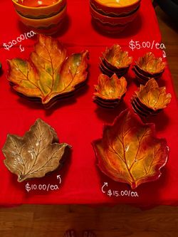 Harvest Leaf Ceramic Plates