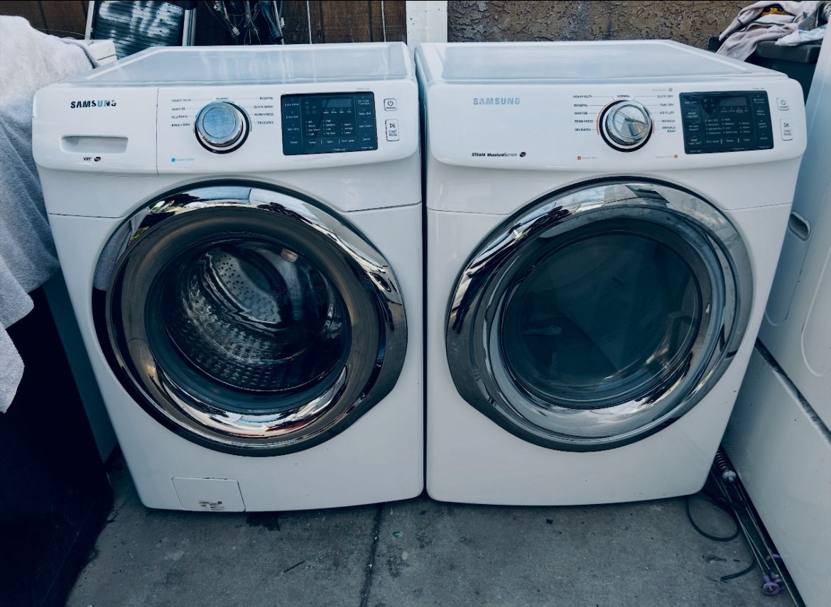 SAMSUNG. WASHER AND GAS DRYER