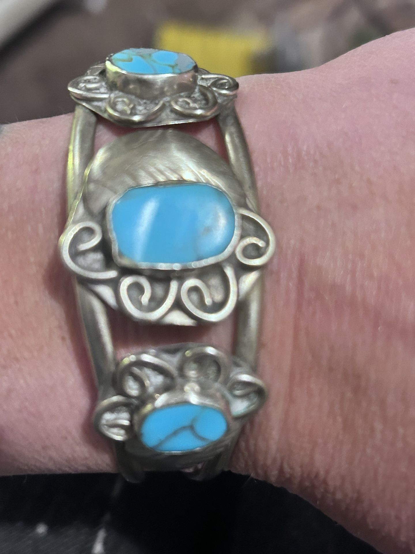  Turquoise  And Silver Cuff Bracelet 