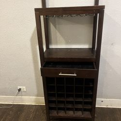 freestanding wine rack and bar cabinet