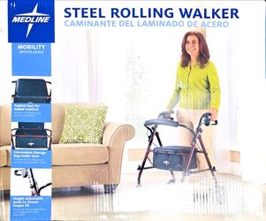 Steel walker with wheels