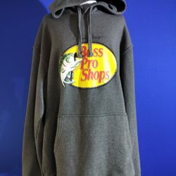 Bass Pro Shop Extra Large Grey Hooded Pullover Sweatshirt (Size 2XL)