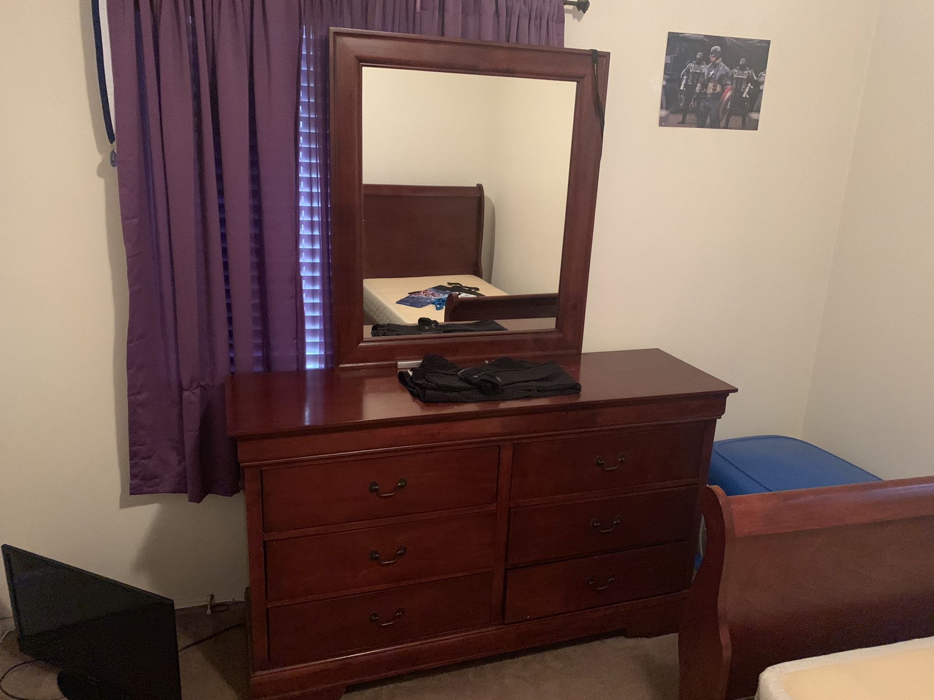 Twin bed and dresser