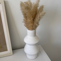 West Elm vase w/ dried pampas flowers