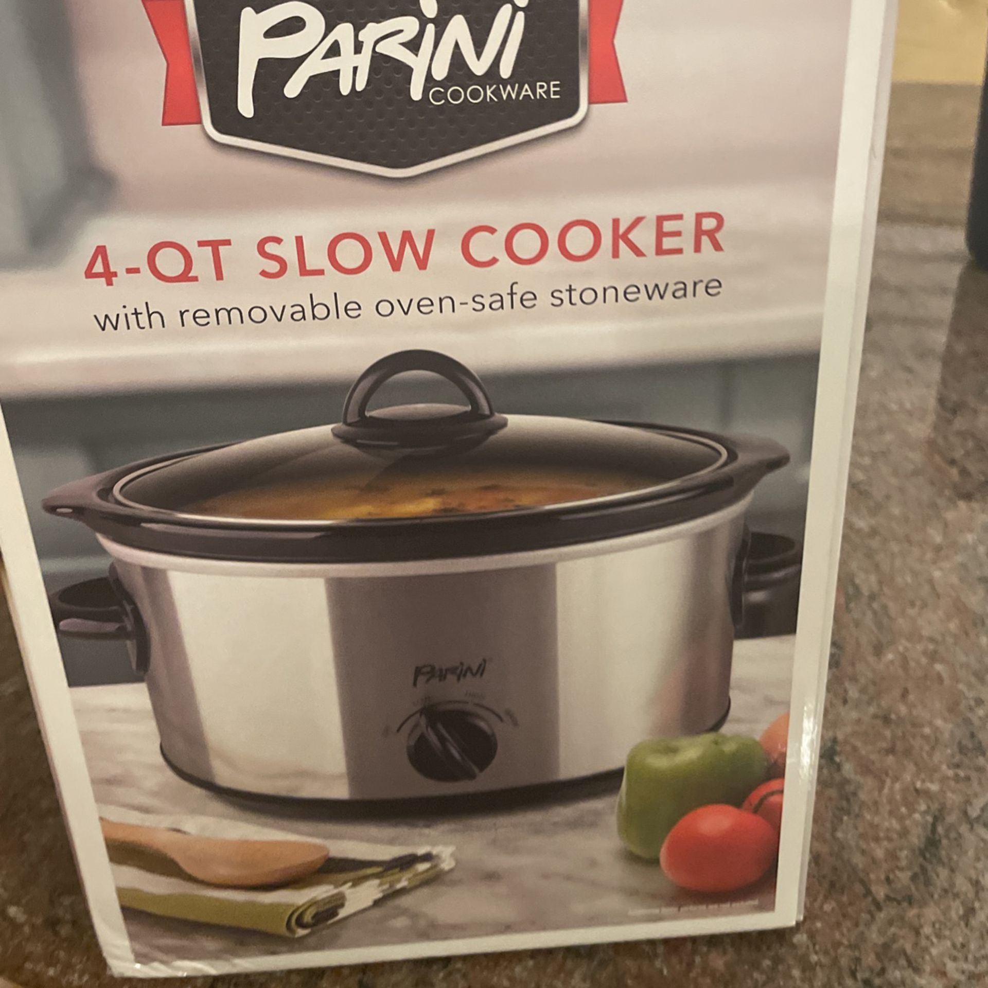 Parini Stainless Steel Slow Cooker With Dual 16 oz Compartments