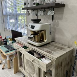Coffee Station with wall shelves