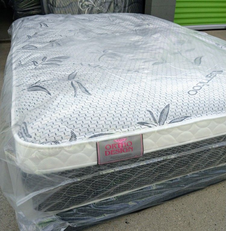 full size bamboo orthopedic pillow top mattress and box spring " All Sizes Available Brand New : TWIN, FULL, QUEEN, CALIKING, EKING"